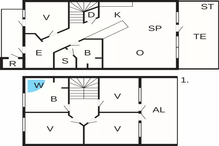 5 room,Strandhouse-Plattegrond