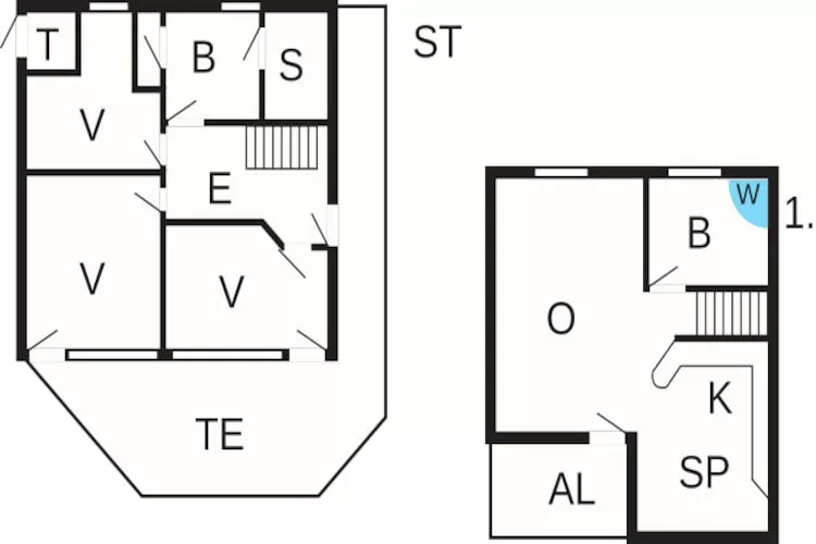 MERKUR 62+58 SW 1.RH.-Plattegrond