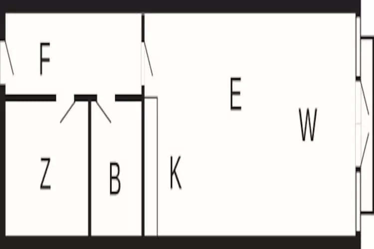 2 room Renovated, less good location-Plattegrond