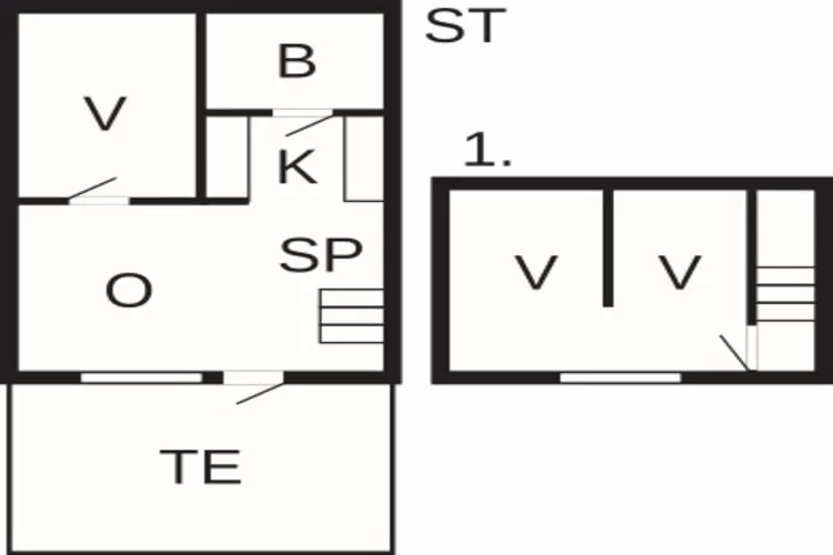 3 room,2 levels,dishwasher - Plattegrond