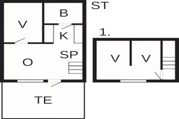 3 room,2 levels,Standard-Plattegrond
