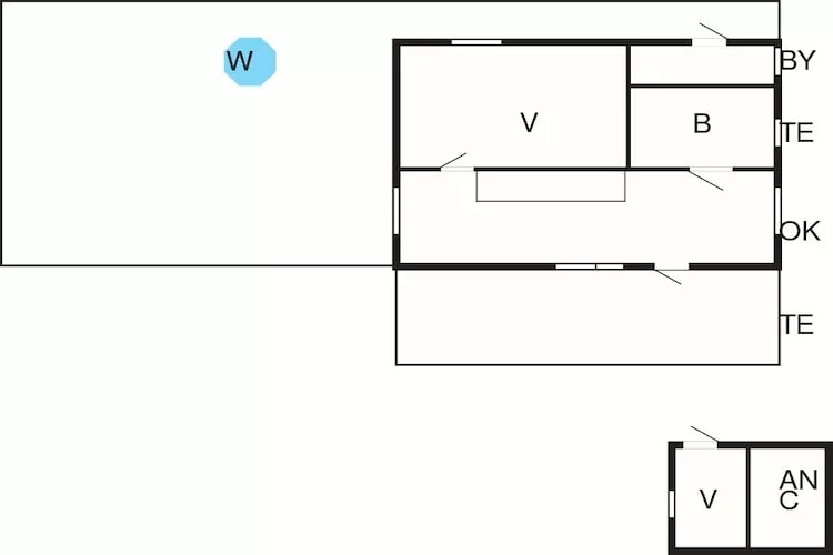 Huisje met hottub in Rejmyre-Plattegrond
