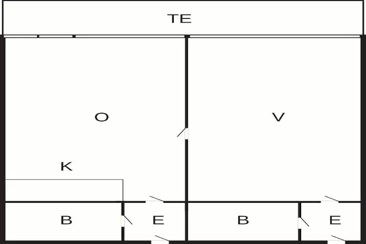 2 room,2 bath,View dune,G.Floor,Premi-Plattegrond