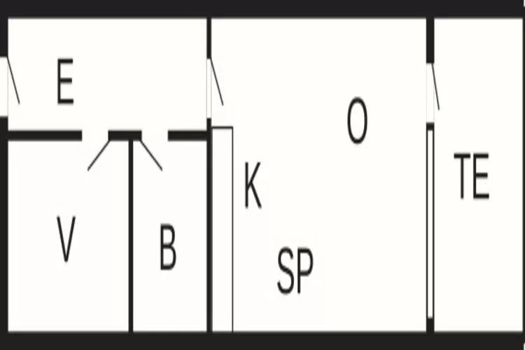 2 rooms-Plattegrond