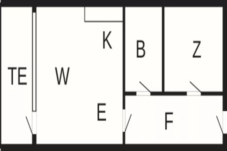 2 room,ground floor,44m2,Premium-Plattegrond
