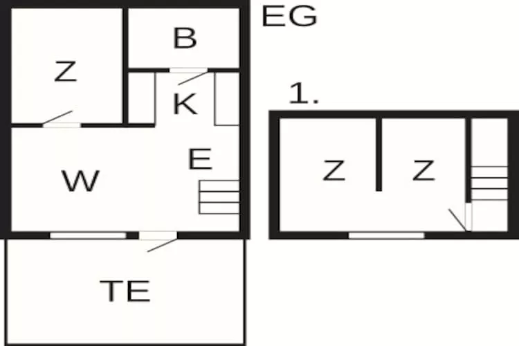 3 room,2 levels,Standard-Plattegrond