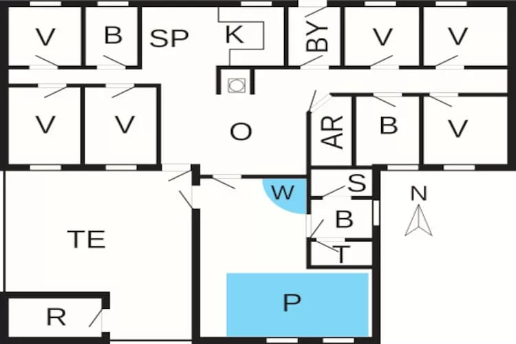 Luxe zwembadhuis in Vester Husby -- By Traum Ferienwohnungen-Plattegrond