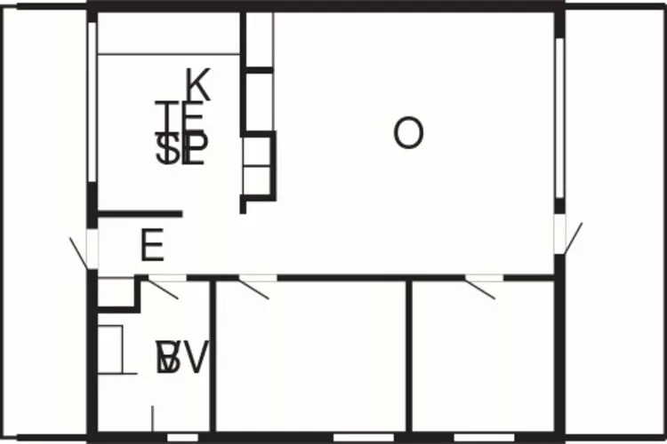 A-3½ room,close to beach-Plattegrond