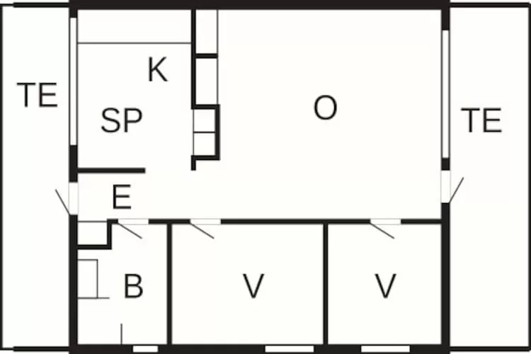 A-3½ room,renovated,close to beach-Plattegrond