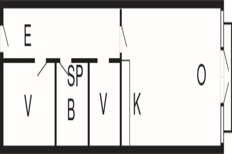 2½ room, partly renovated-Plattegrond