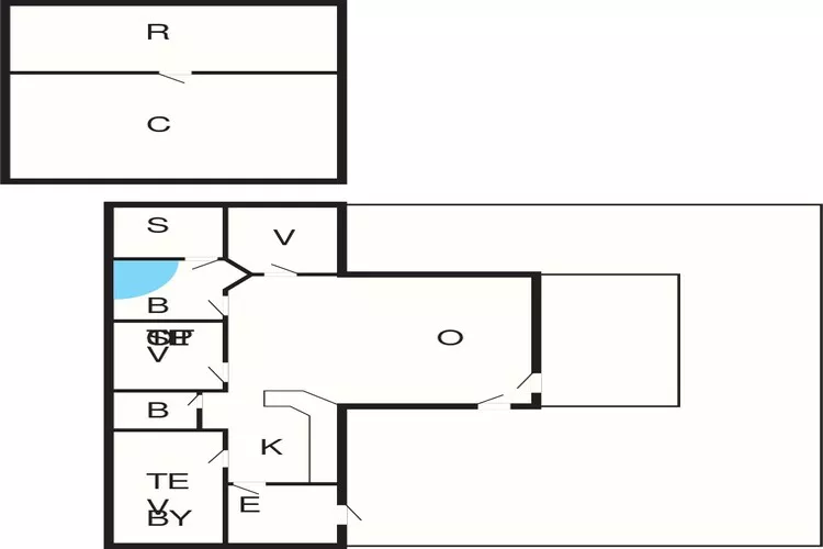 6 persoons vakantie huis in Børkop-Plattegrond