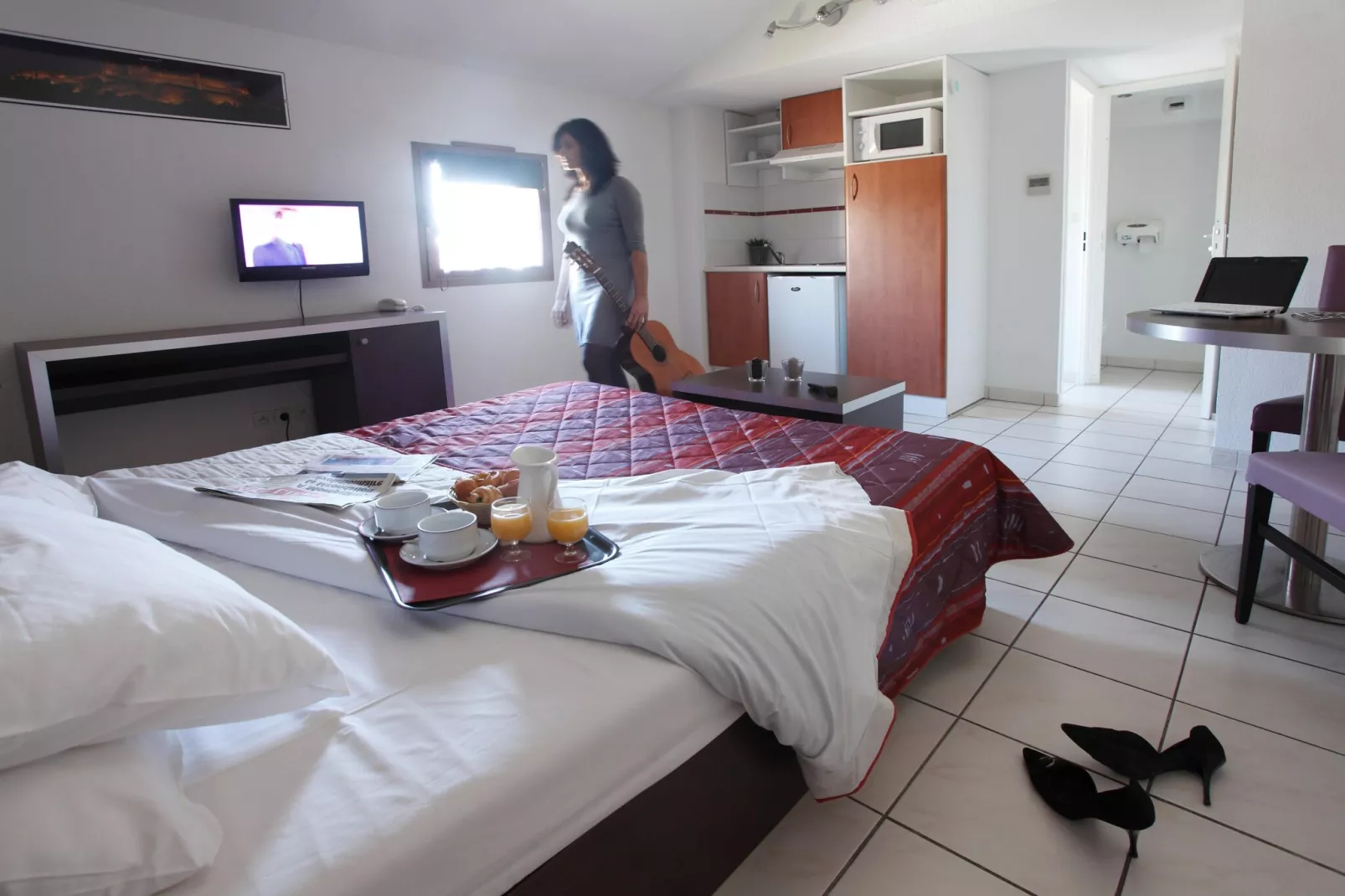 Résidence la Barbacane Carcassonne / Studio double 2 pers-Slaapkamer