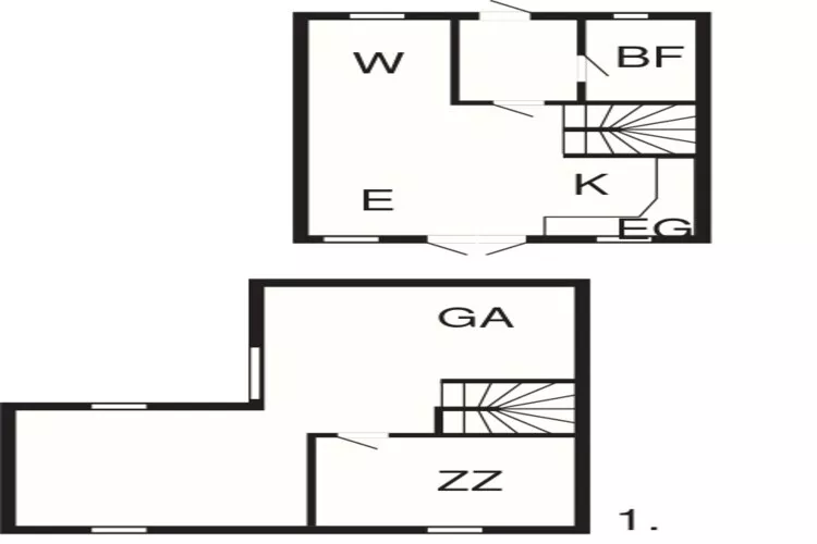 3 room,2 levels-Plattegrond