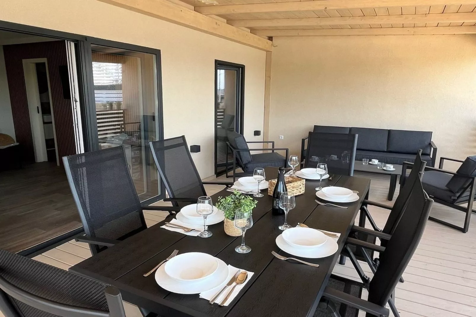 Tranquil Tides Drage Mobile Home with Terrace and Sea View - Two Bedroom Mobile Home with Terrace and Sea View