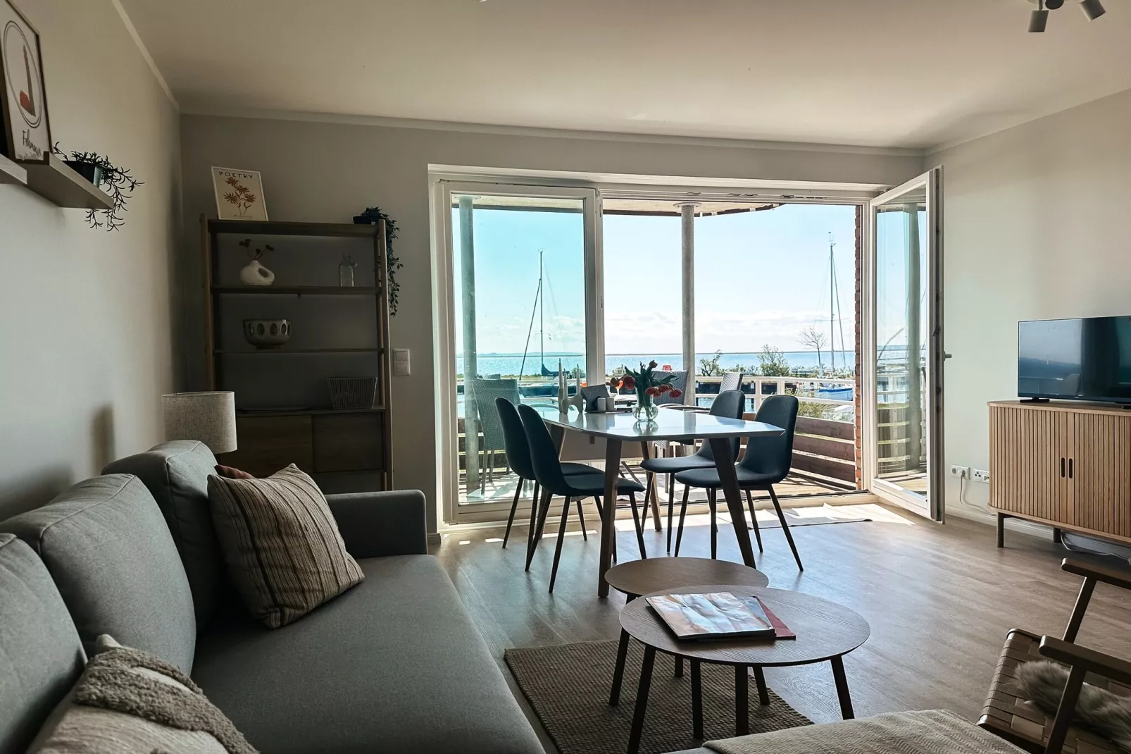 FeWo Hygge Havn-Woonkamer