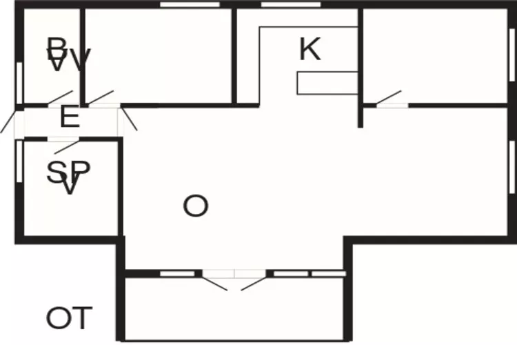 Afgelegen oase bij Kvie-meer-By Traum-Plattegrond