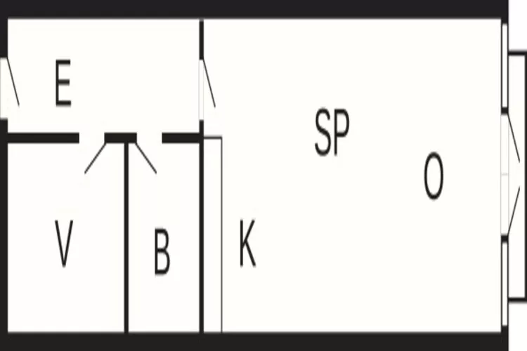 2 room-Plattegrond