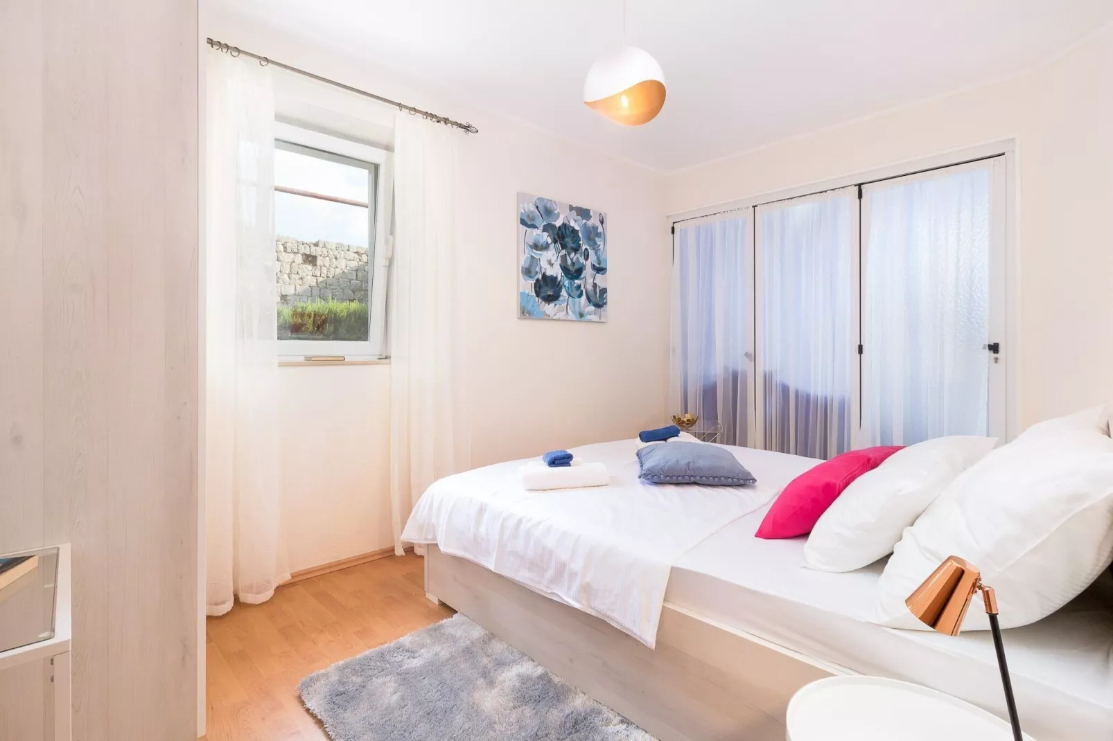 Apartments Lotea - Two-Bedroom Apartment with Terrace and Sea View-Slaapkamer