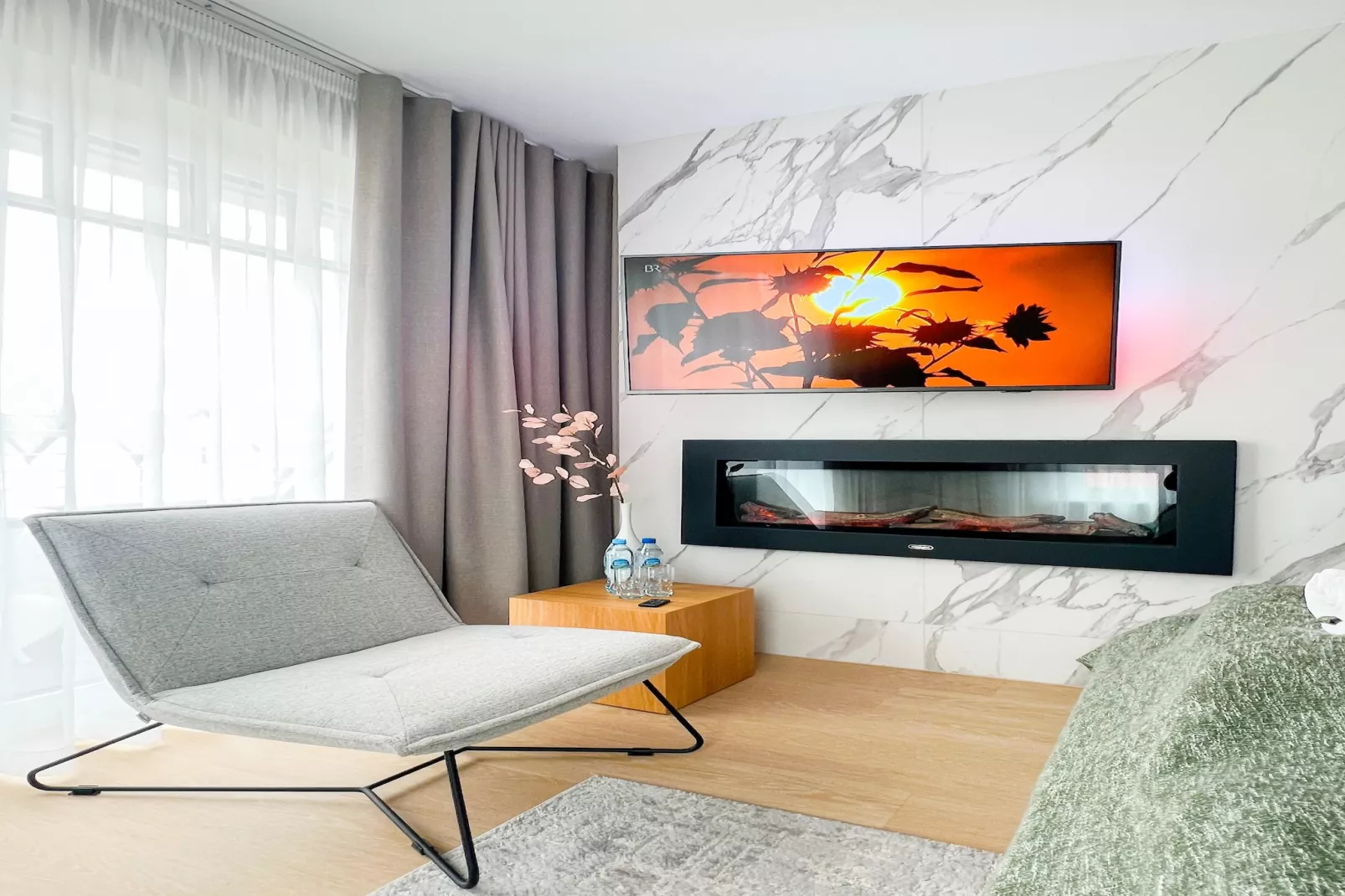 Apartament z balkonem na pierwszym piętrze-Woonkamer