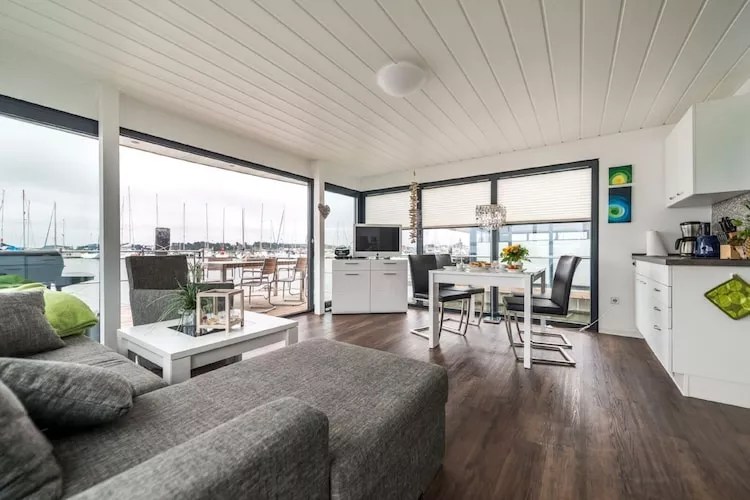 Hausboot Fjordblick / 6 Personen-Woonkamer