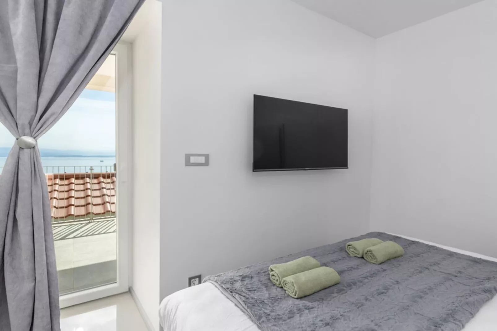 Apartments Bregha - Three Bedroom Apartment with Terrace-Slaapkamer