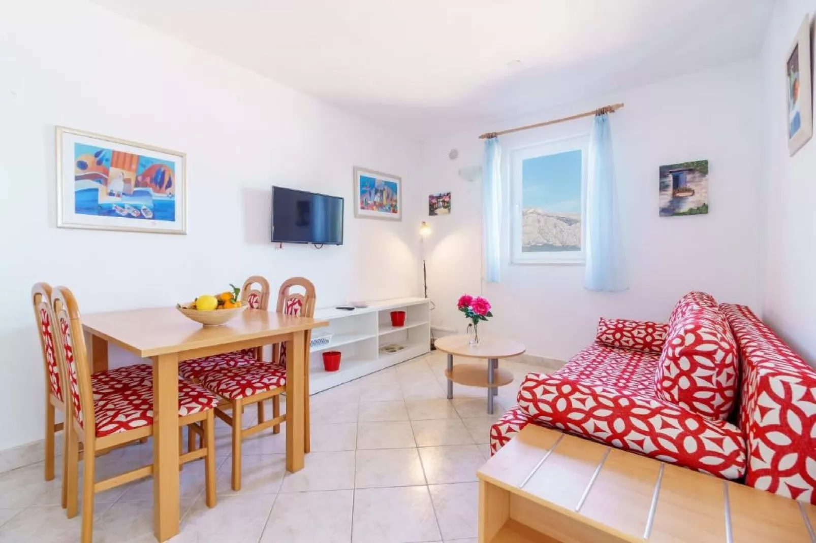Lumbarda Resort Apartments - Comfort One Bedroom Apartment D4-Woonkamer