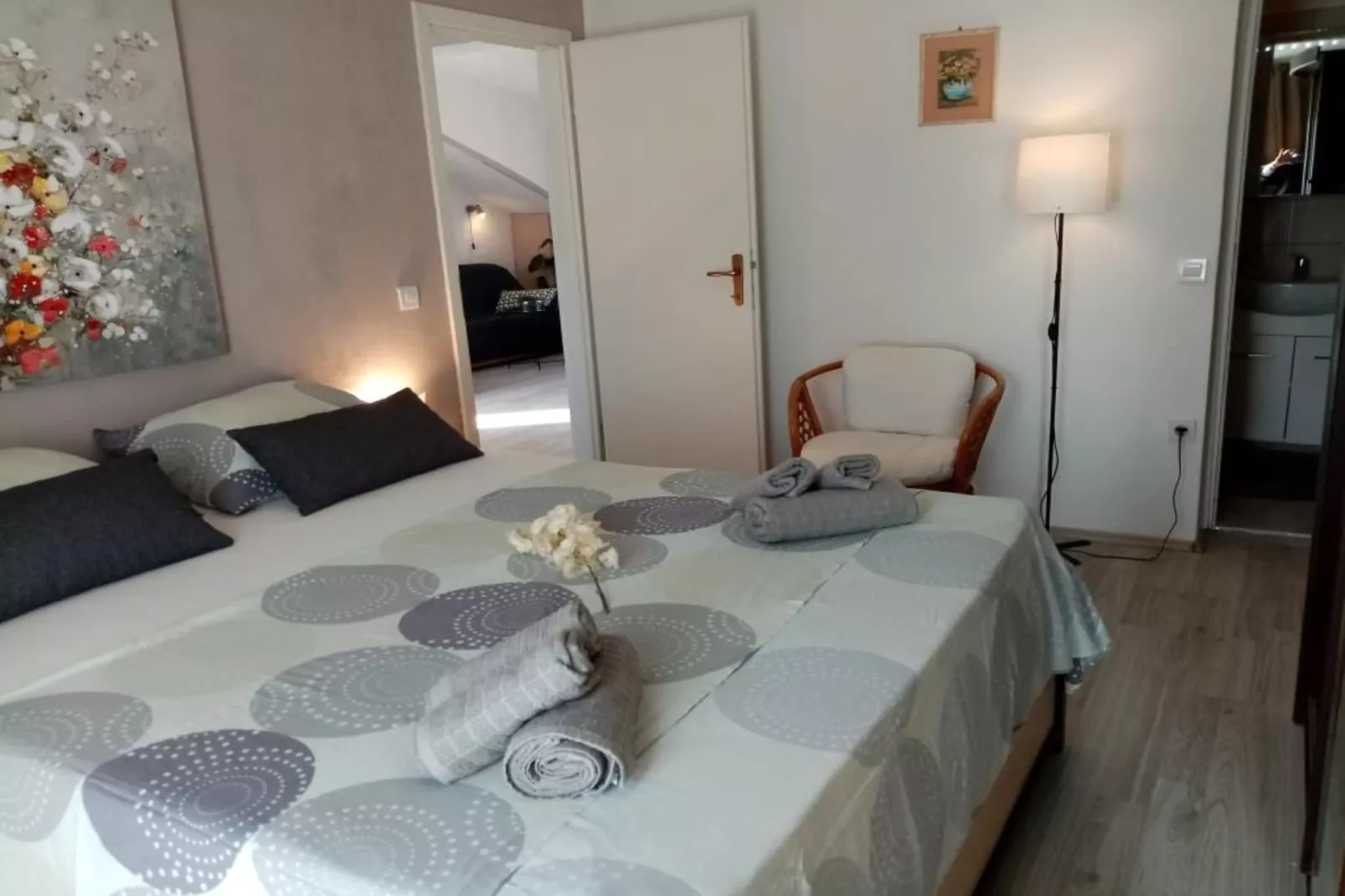 Apartments Silva - Superior Two Bedroom Apartment with Balcony and Sea View-Slaapkamer