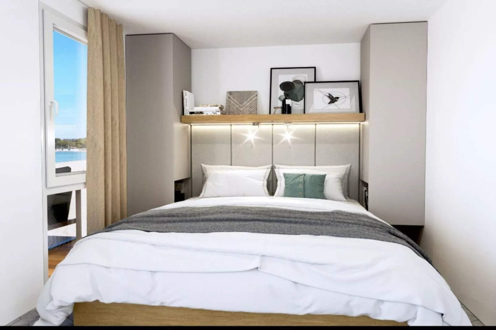 Tasha Premium Mobile Home - Two Bedroom Mobile Home with Terrace and Hot Tub-Slaapkamer