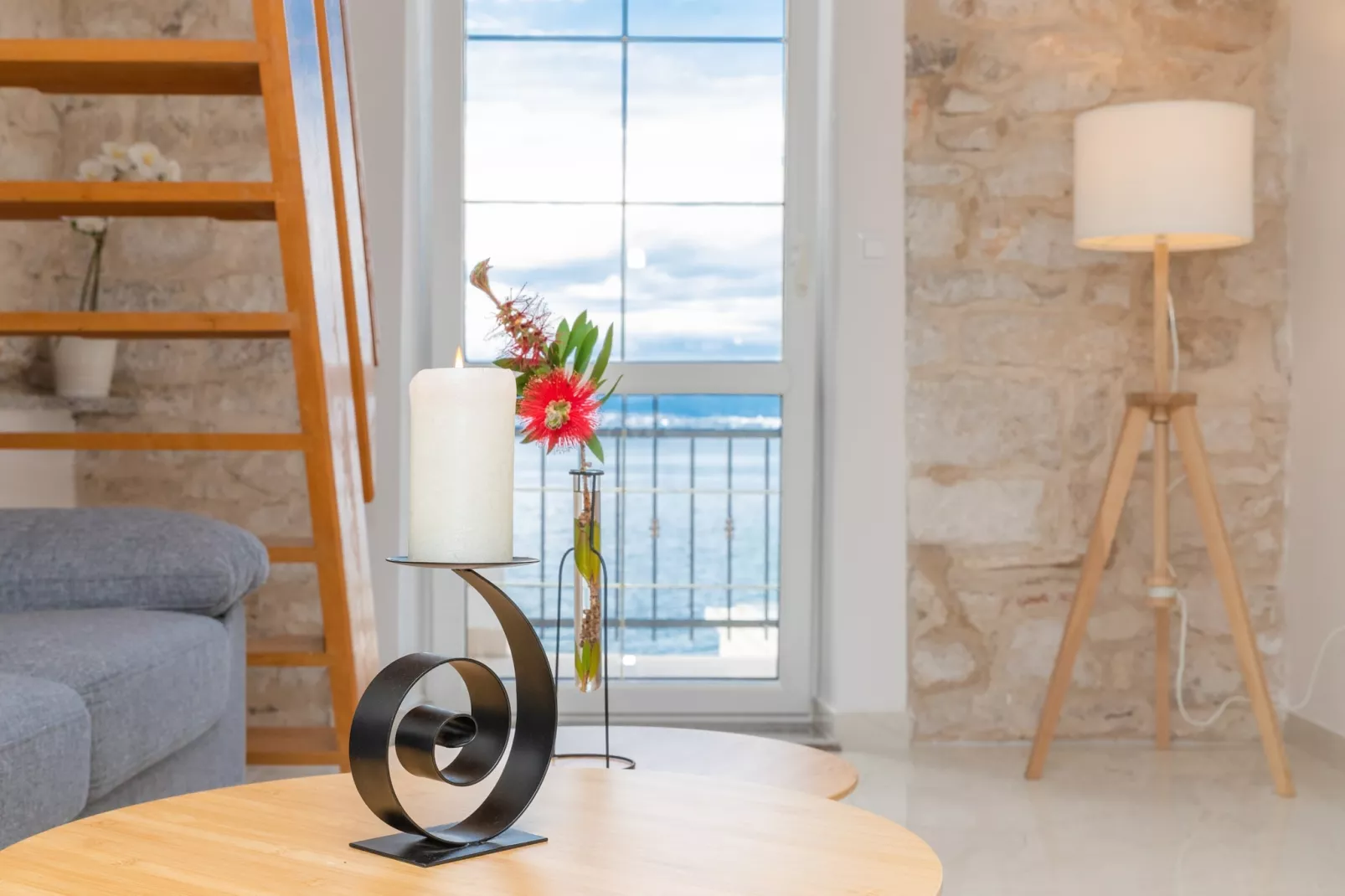 Apartments Tino- Two Bedroom Apartment with Terrace and Sea View(A2)-Woonkamer