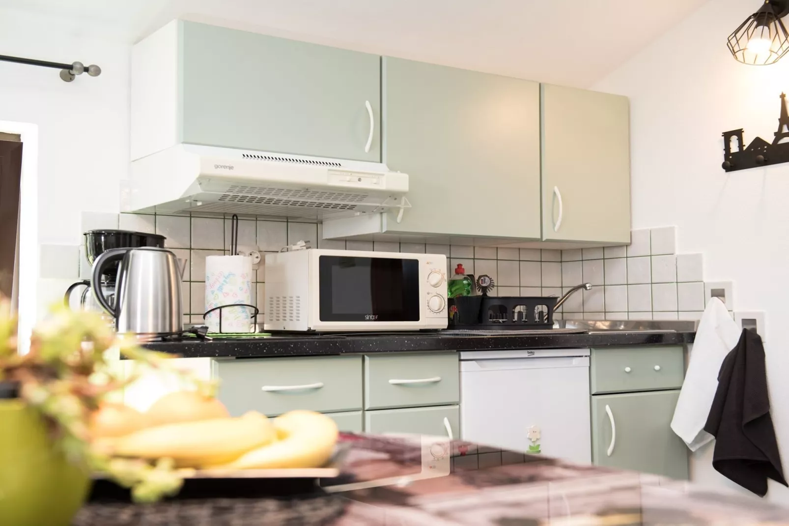 Stylish Lovran Sea View Apartments - Studio Apartment with Balcony and Sea View-Keuken