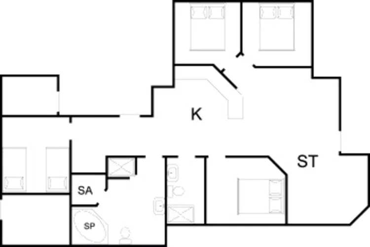 Vakantieoase in de natuur van Houstrup-Plattegrond