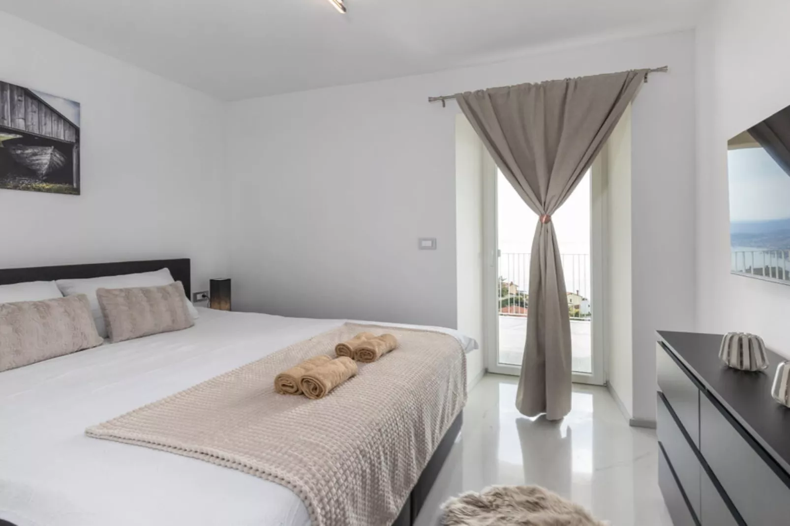 Apartments Bregha - Three Bedroom Apartment with Terrace-Slaapkamer