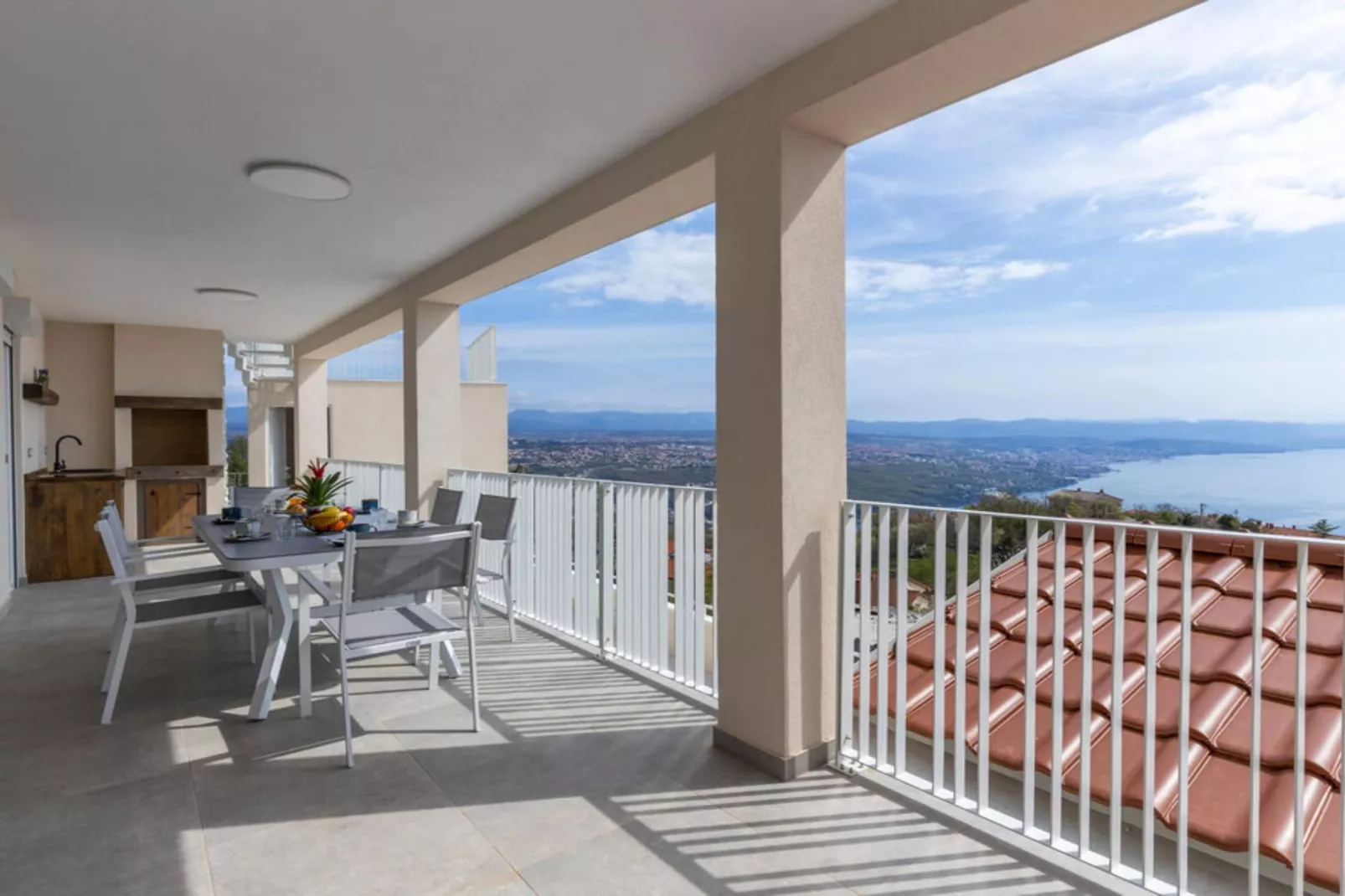 Apartments Bregha - Three Bedroom Apartment with Sea View-Terrasbalkon