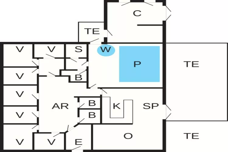 18 persoons vakantie huis in Løkken-Plattegrond