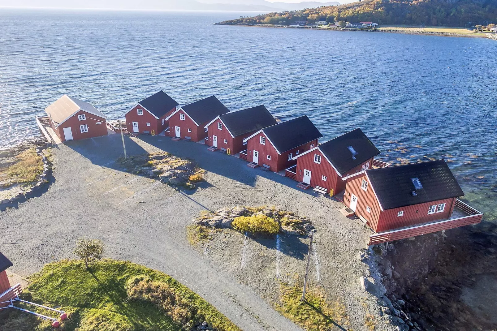 Zeezicht met boten en vissen
