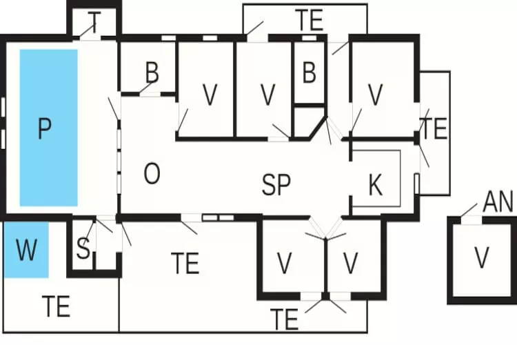 18 persoons vakantie huis in Harboøre-Plattegrond
