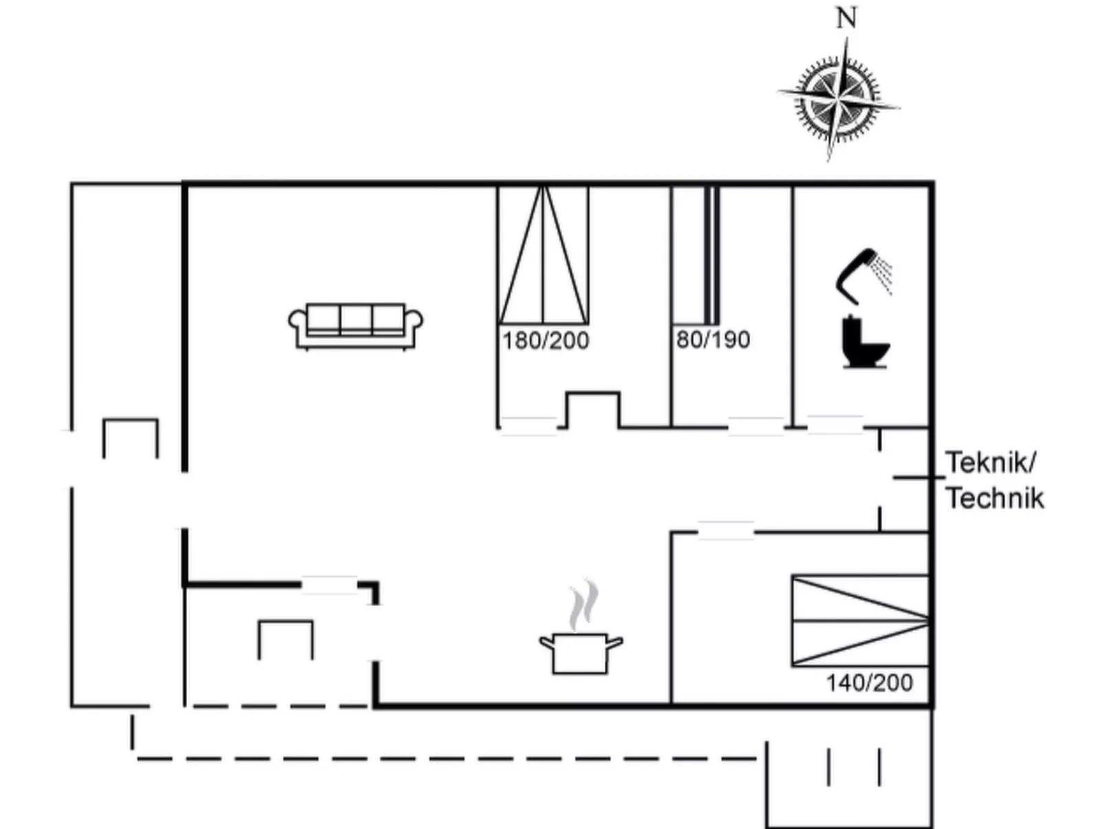 "Hubert" - 150m from the sea