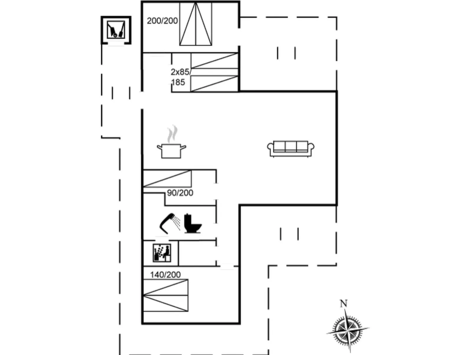 "Jaskirt" - 125m from the sea