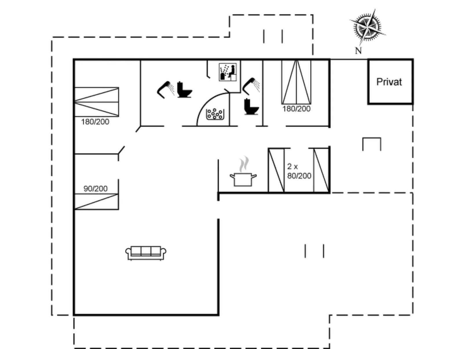 "Drusilla" - 140m from the sea