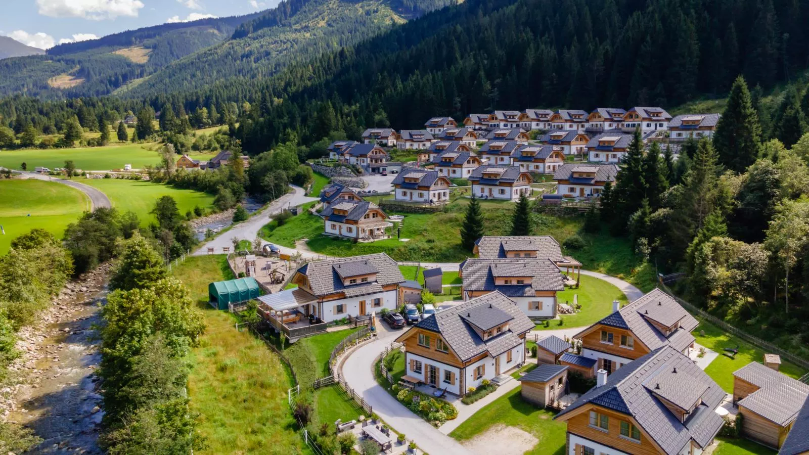 Steier Hütte-Gebieden zomer 1km