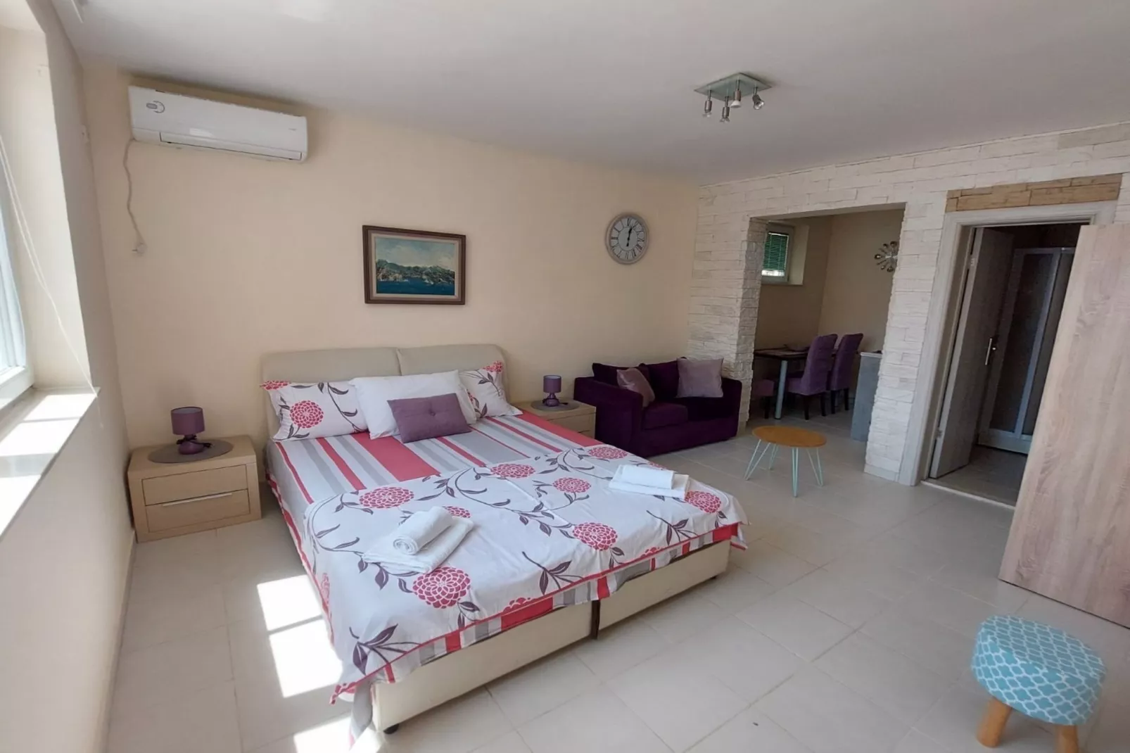 Villa Apartments Kumbor President - Studio Apartment With Sea View (Zira)-Slaapkamer