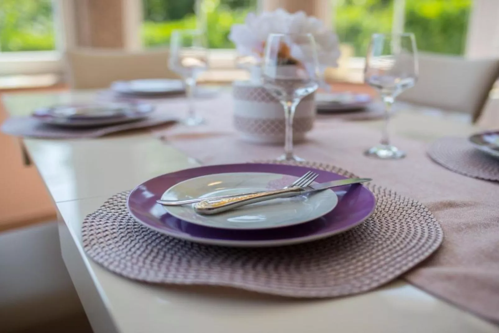 Apartments Melanie - Oprić Hills  Three bedroom apartment with balcony and sea view (A)-Eetkamer