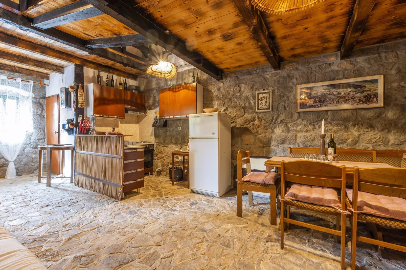 Rustical Resort Kokorići with Shared Outdoor Swimming Pool - One Bedroom Apartment-Keuken