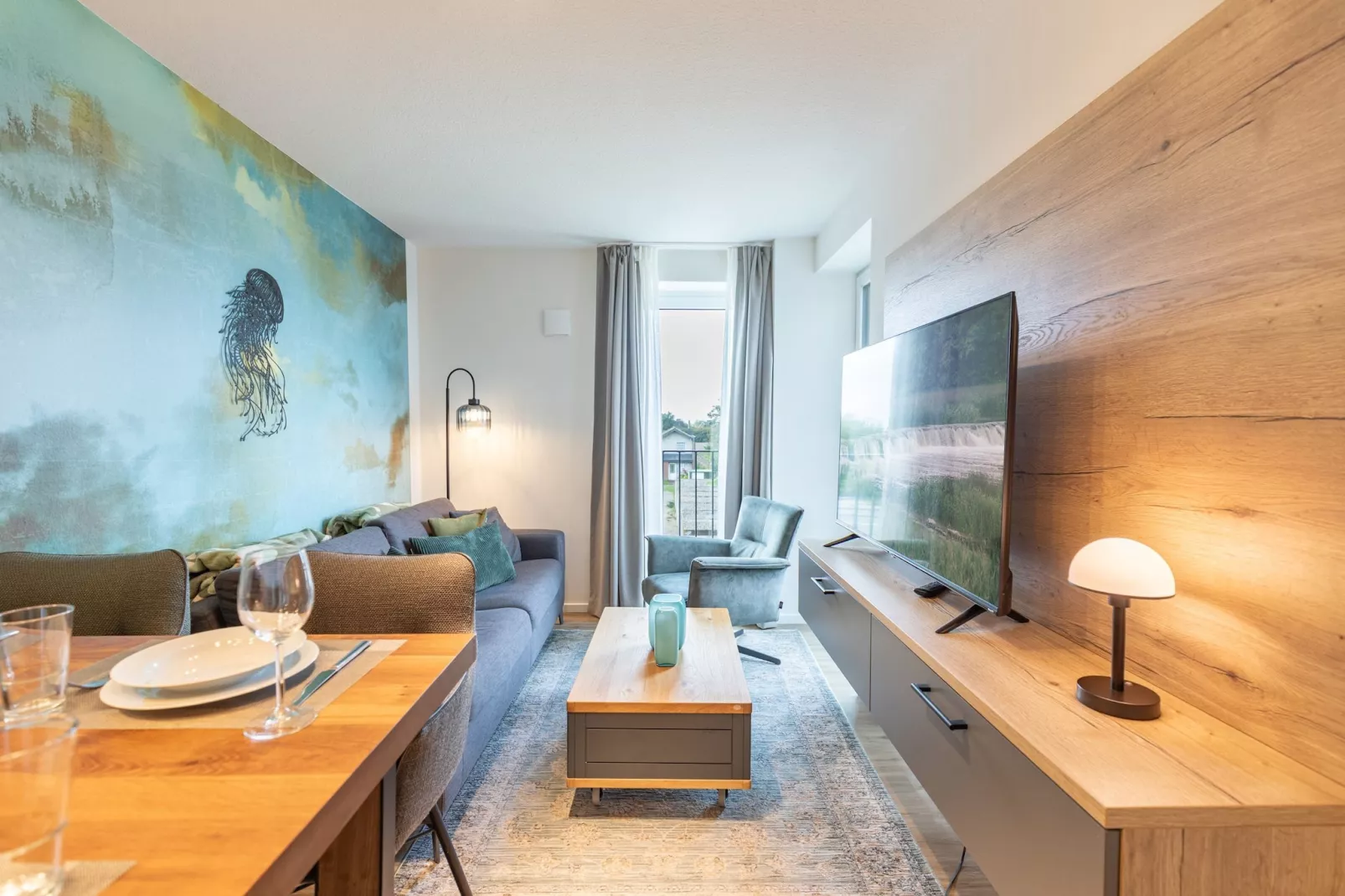 Küstenbrise de Luxe auf Nordstrand-Woonkamer