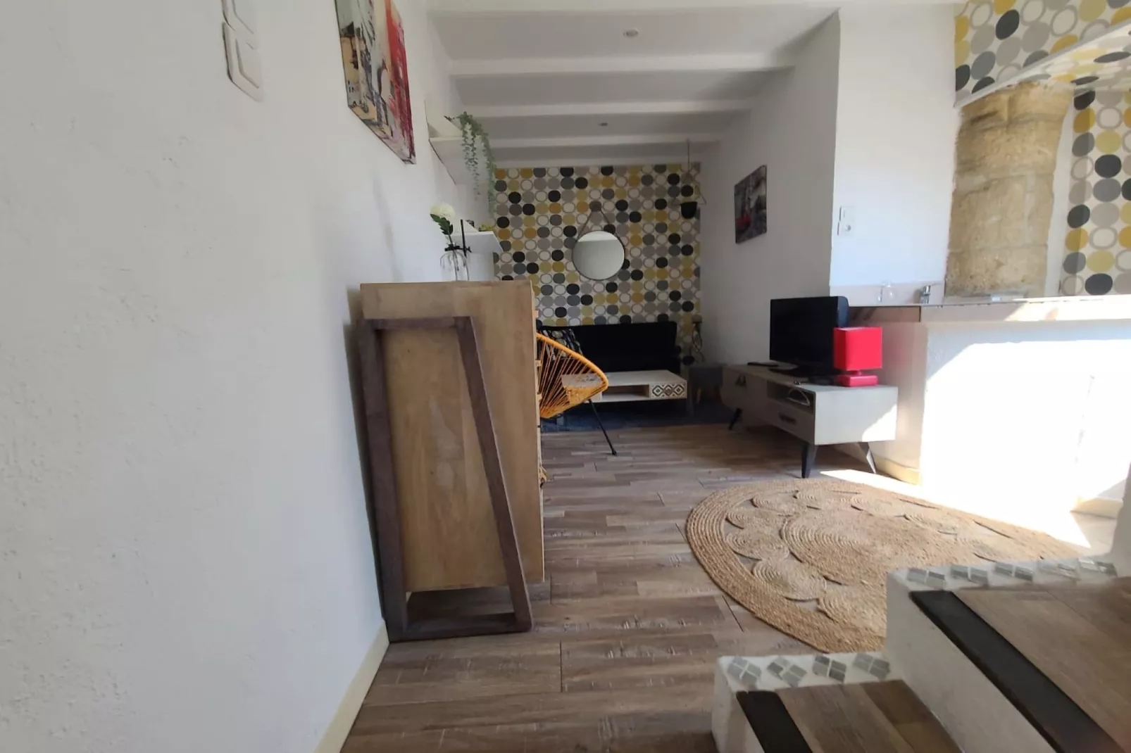 Charmante maison de Village-Woonkamer