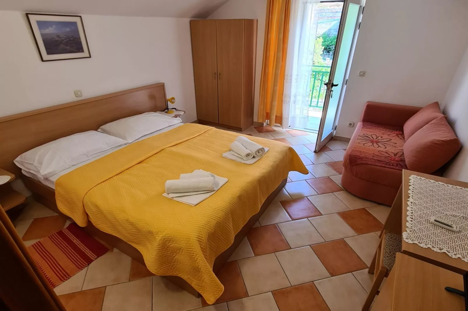 Apartments Pansion Franka 3* - Studio Apartment with Sea View - APT 1B-Slaapkamer