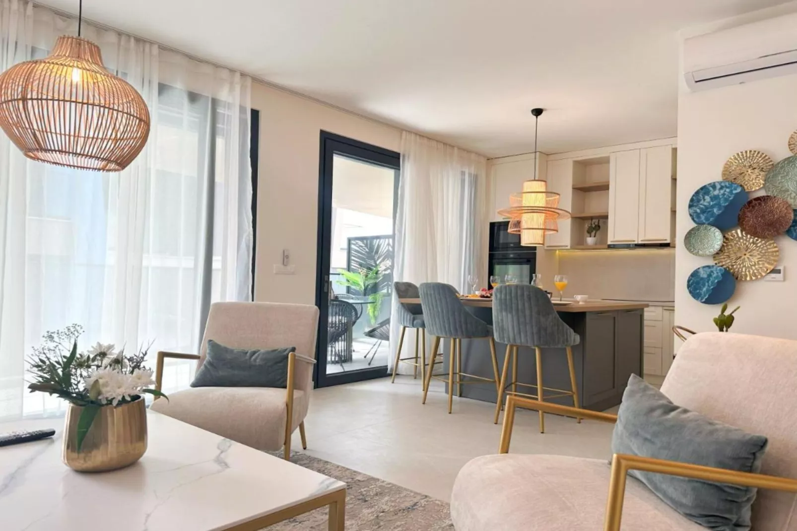 Leonarda Waterfront Residences- One-Bedroom Apartment With Terrace (The Sunset One) -S2-Woonkamer