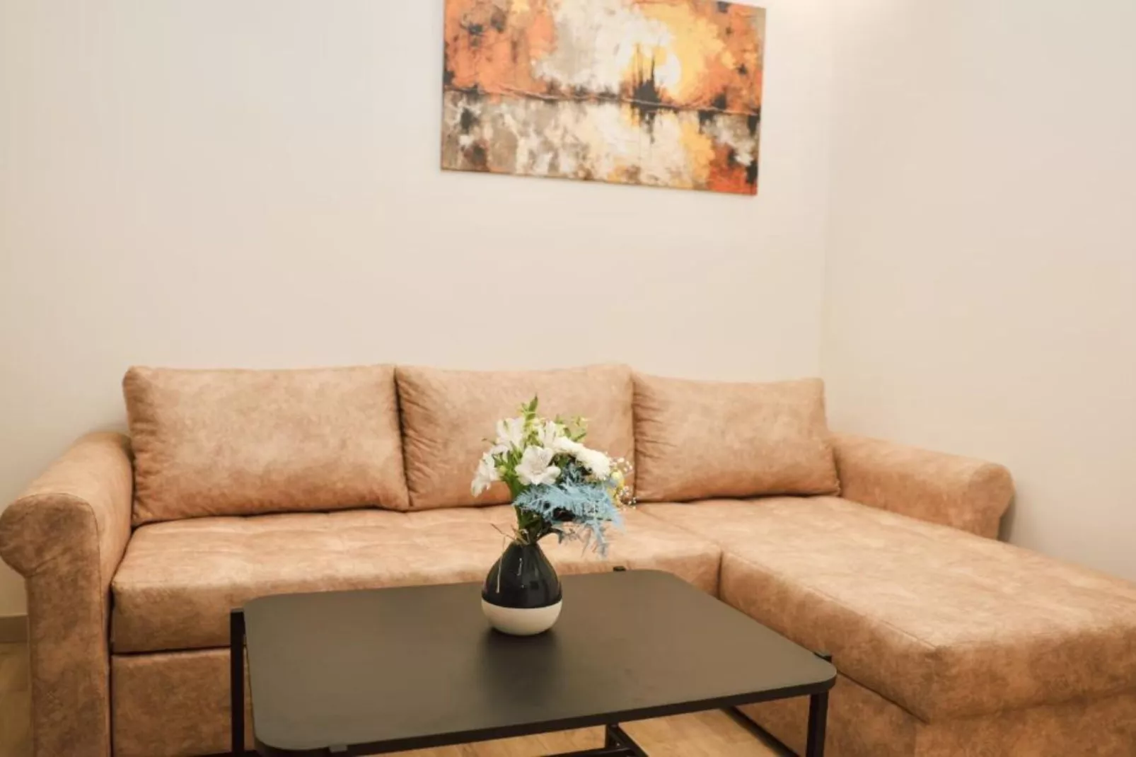 Stylish Apartment with Modern Elegance in Herceg Novi Area - Deluxe One Bedroom Apartment with Terrace-Woonkamer