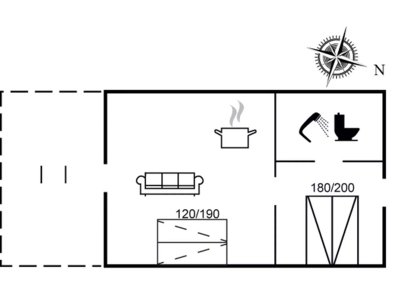 "Samson" - 100m from the sea-Binnen