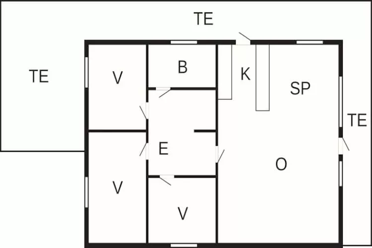 Familievakantiehuis aan de Noordzee-Plattegrond
